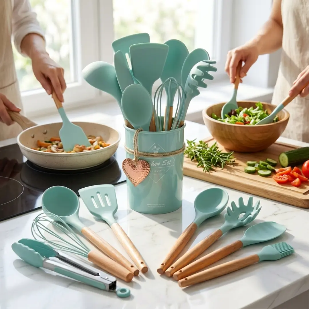 12 Pcs Silicone Cooking Utensils Kitchen Set