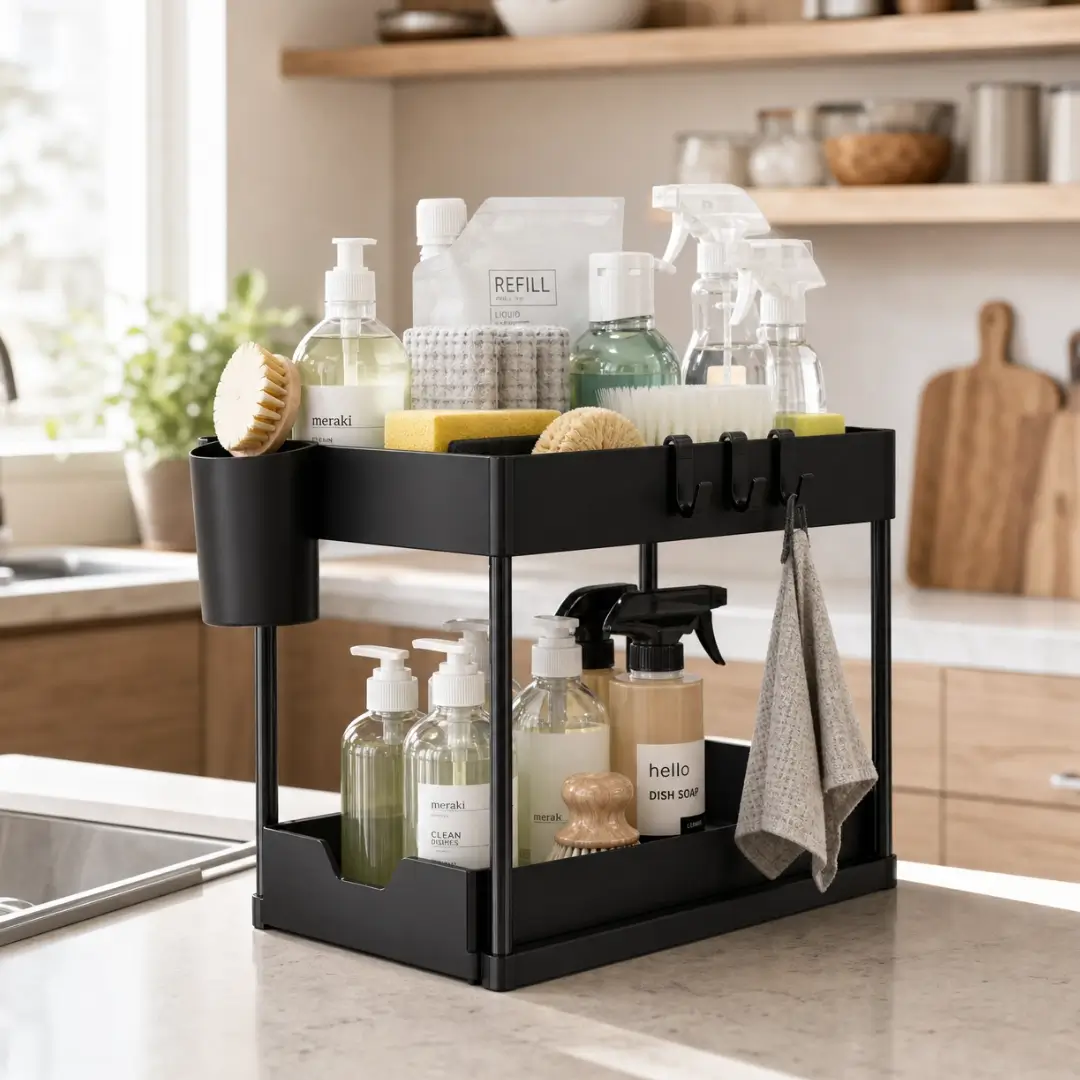2-Tier Under Sink & Kitchen Organizer Rack - Image 2