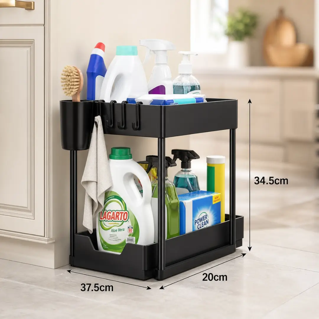 2-Tier Under Sink & Kitchen Organizer Rack - Image 3