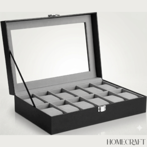 12 Slot Luxury Watch Box Black Color
