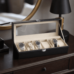 Leather Watch Case 6 Slots Watch Box