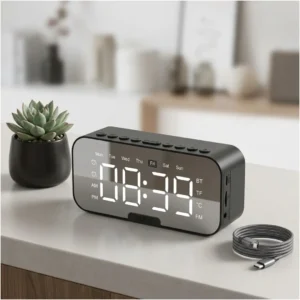 Rechargeable Digital Alarm Clock With Speaker