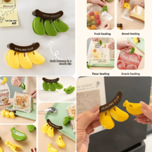 Banana Fridge Magnetic Sealing Clip pack of 2