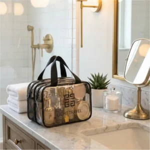 Double Layer Transparent Travel Cosmetic Bag