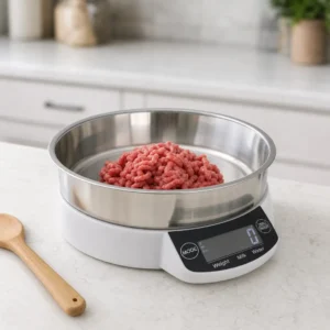 Weight scale with stainless steel bowl
