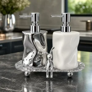 Silver Ceramic Lotion Water Bottle
