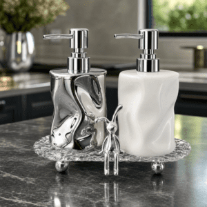 Silver Ceramic Lotion Water Bottle