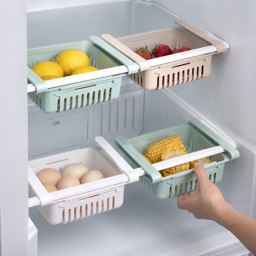 Adjustable Fridge & Kitchen Plastic Basket - Image 2