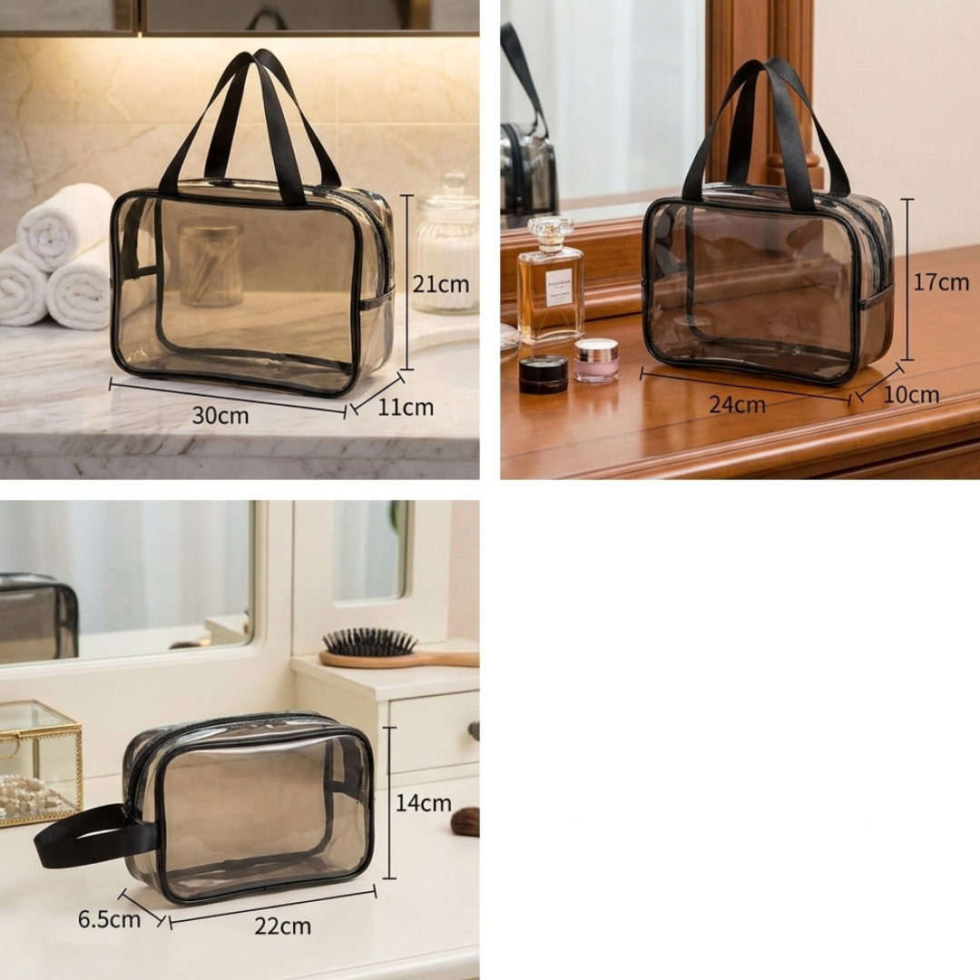 Transparent Travel Cosmetic Bag Pack Of 3 - Image 4