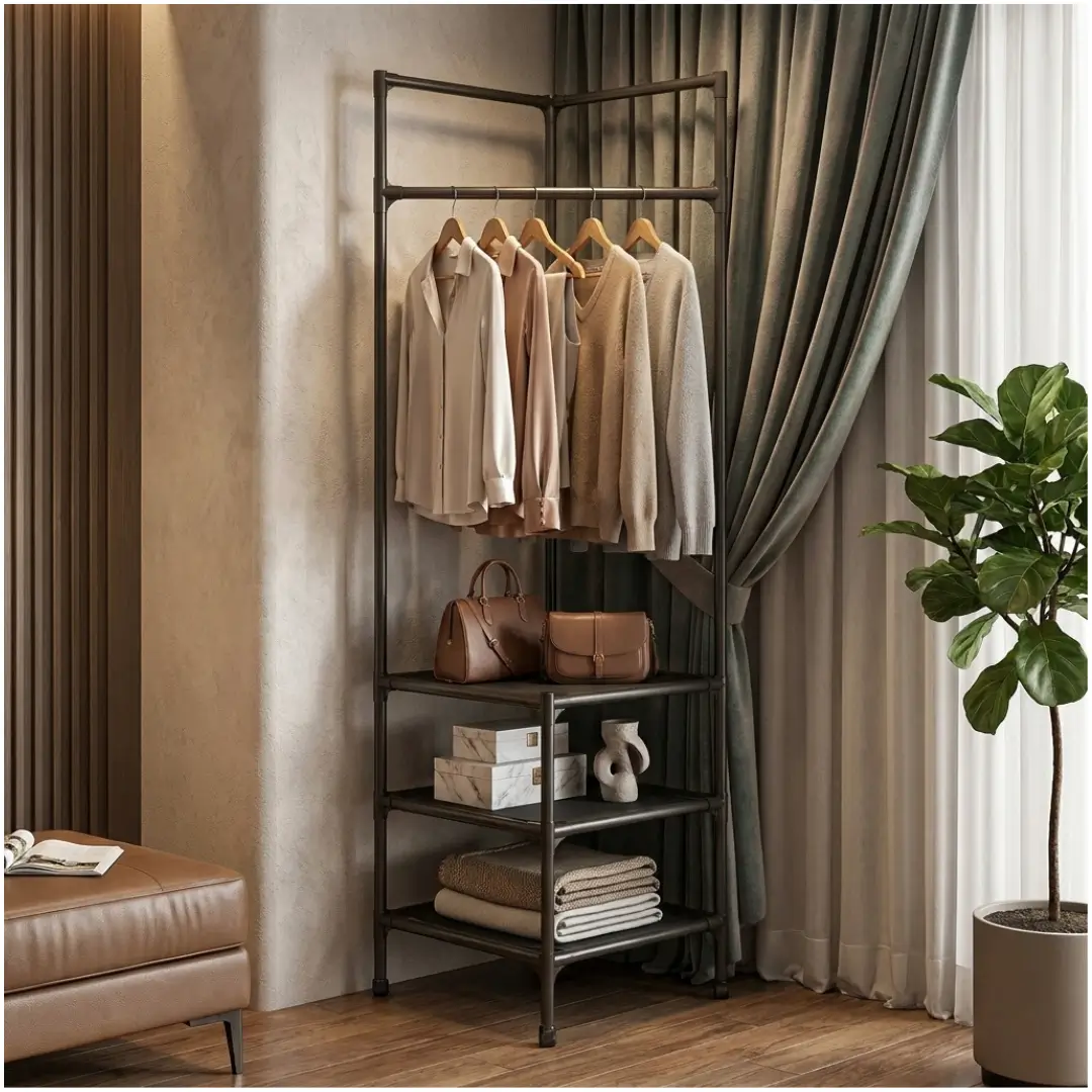 Attachable Corner Pole Rack