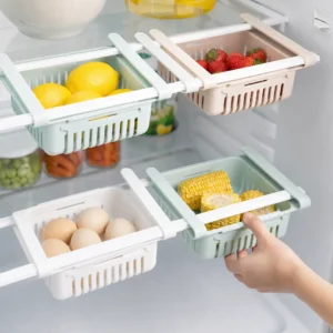 Adjustable Fridge & Kitchen Plastic Basket