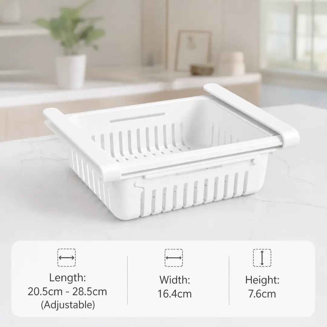 Adjustable Fridge & Kitchen Plastic Basket - Image 3