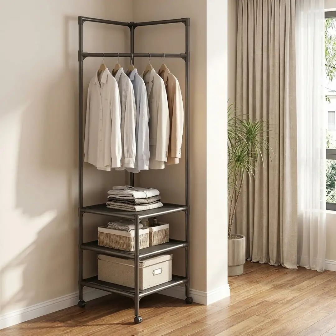 Attachable Corner Pole Rack - Image 2
