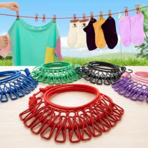 12 Clips Clothes Drying Rack Rope