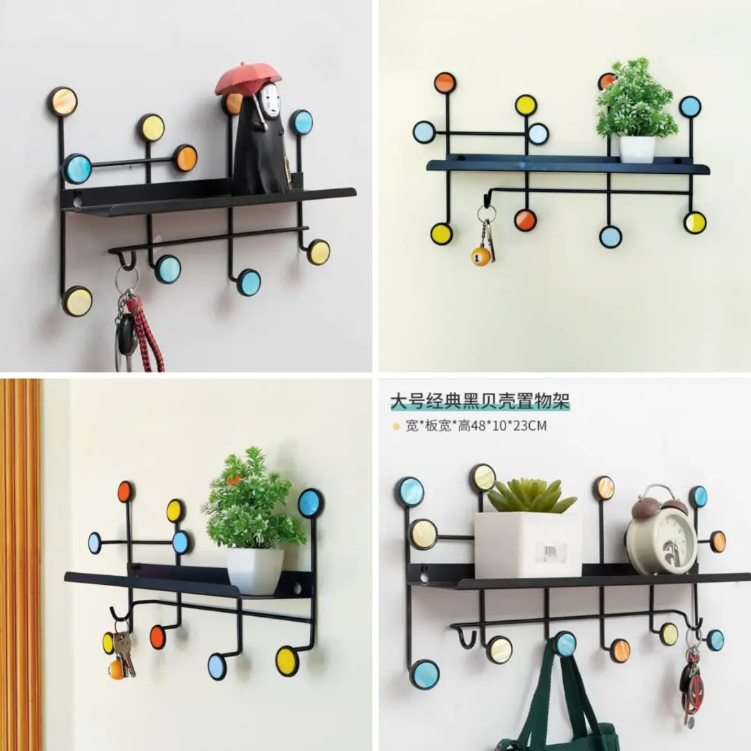 Nordic Style Wall Shelf With Hook Rectangle - Image 2