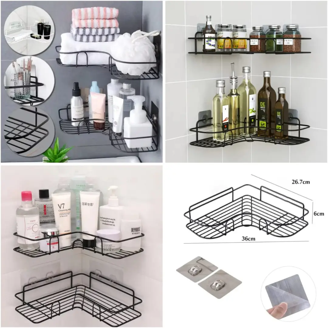 Self-Adhesive Wall Iron Corner Shelf - Image 2