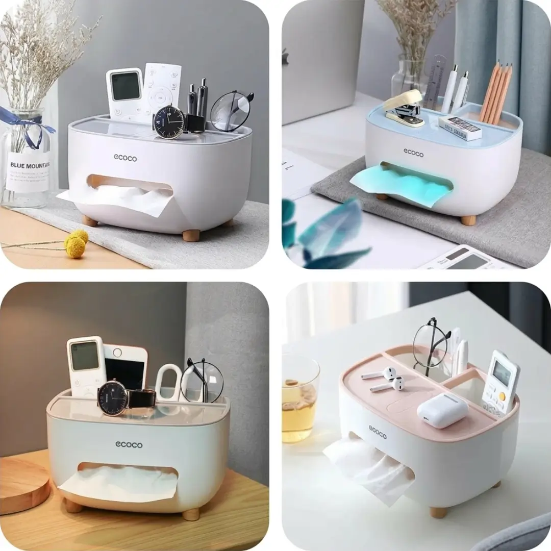 Ecoco Multi-Function Tissue Box Organizer - Image 2