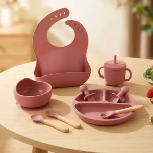 8pcs Silicone Baby Feeding Set