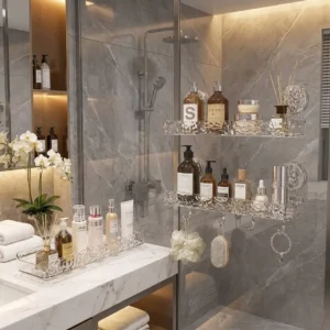 Acrylic Wall-Mounted Suction Shelf