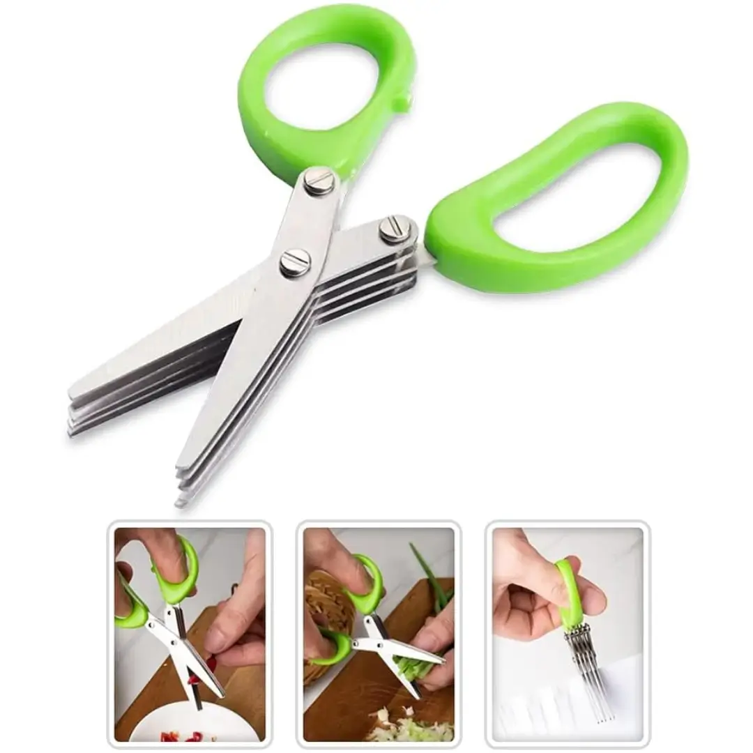 5-Blade Multi-Layer Herb Scissors