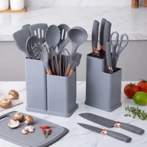 19Pcs Kitchen Utensils & Knife Set