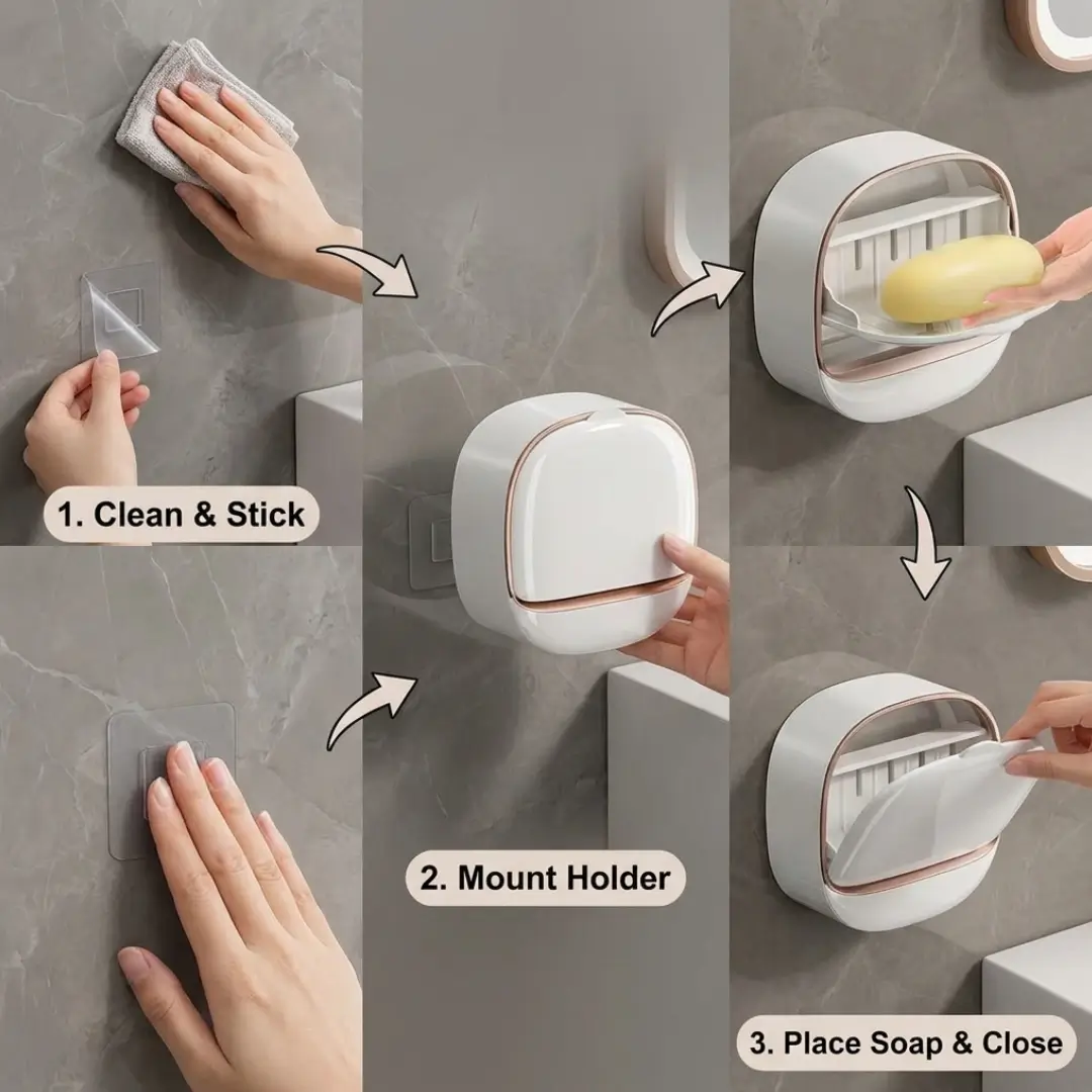 Self-Adhesive Wall-Mounted Luxury Soap Dish - Image 2