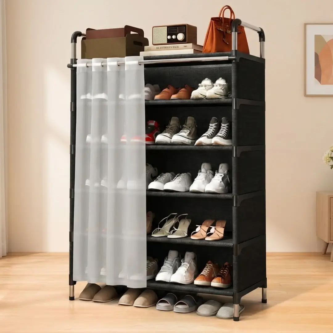 Curtain Shoe Rack
