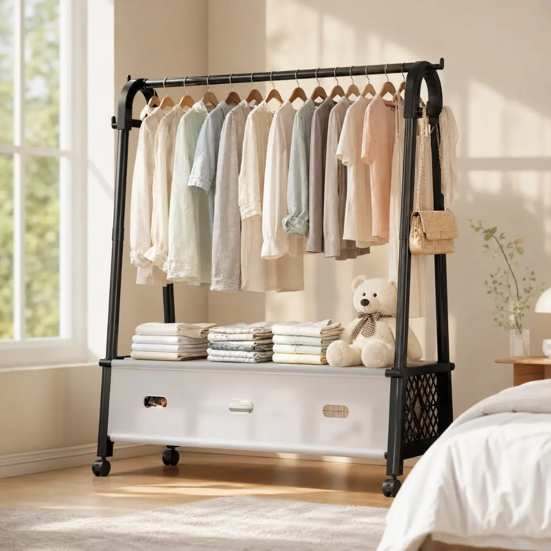 V handle cloth stand with covered Shoe Rack