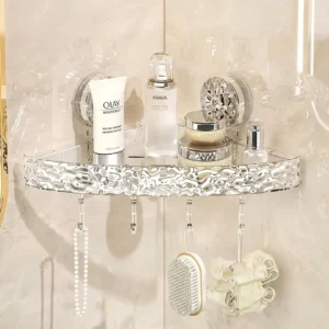 Acrylic Wall-Mounted Suction Corner Shelf