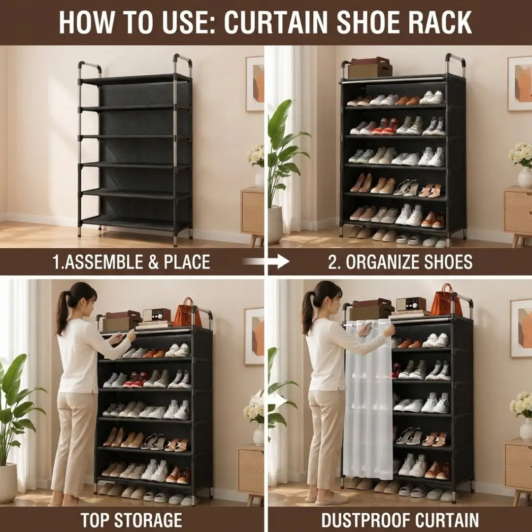 Curtain Shoe Rack - Image 2