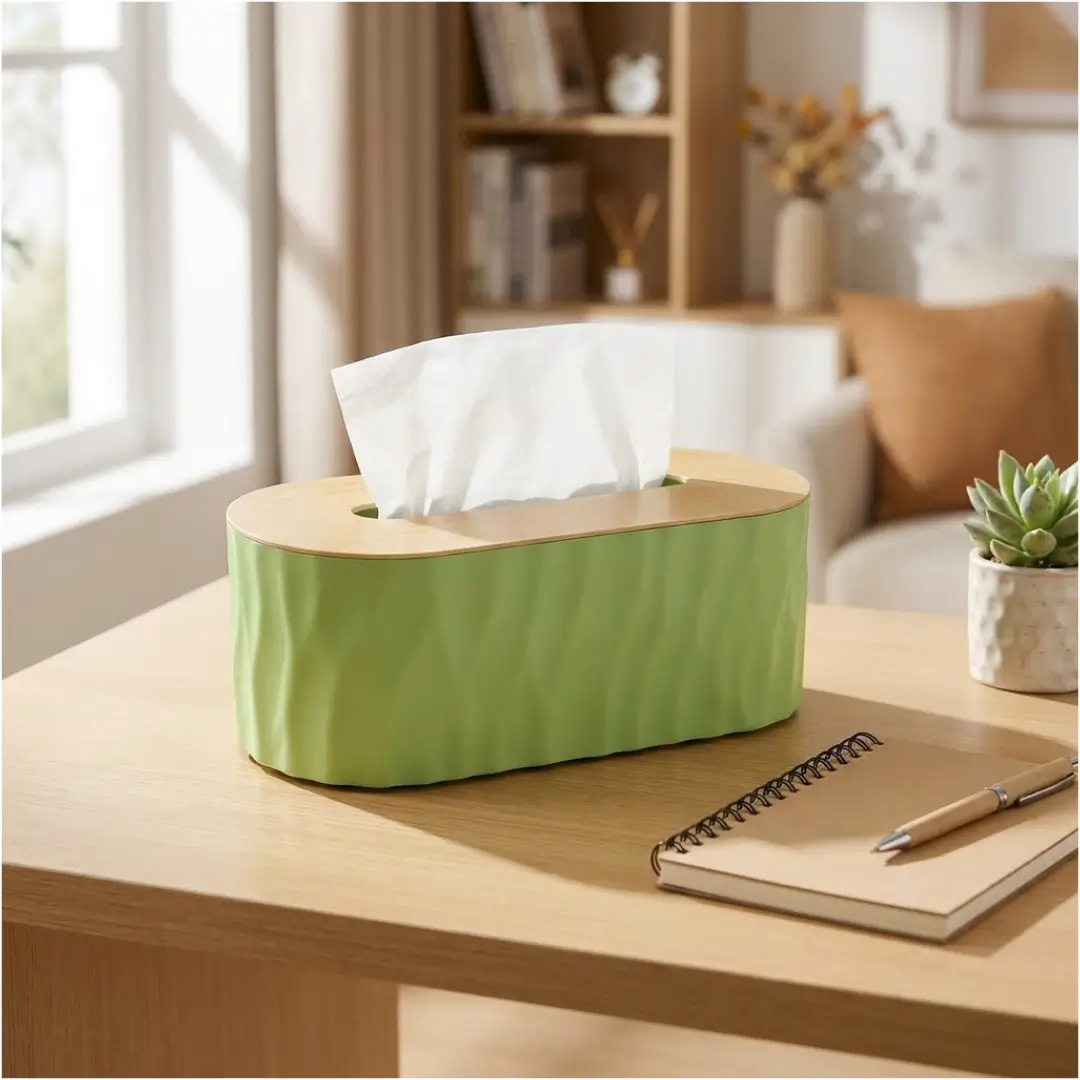 Wooden Head Tissue Box - Image 2