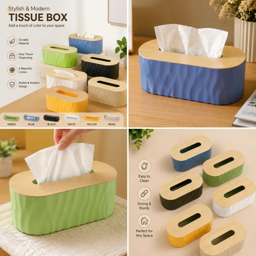 Wooden Head Tissue Box - Image 3