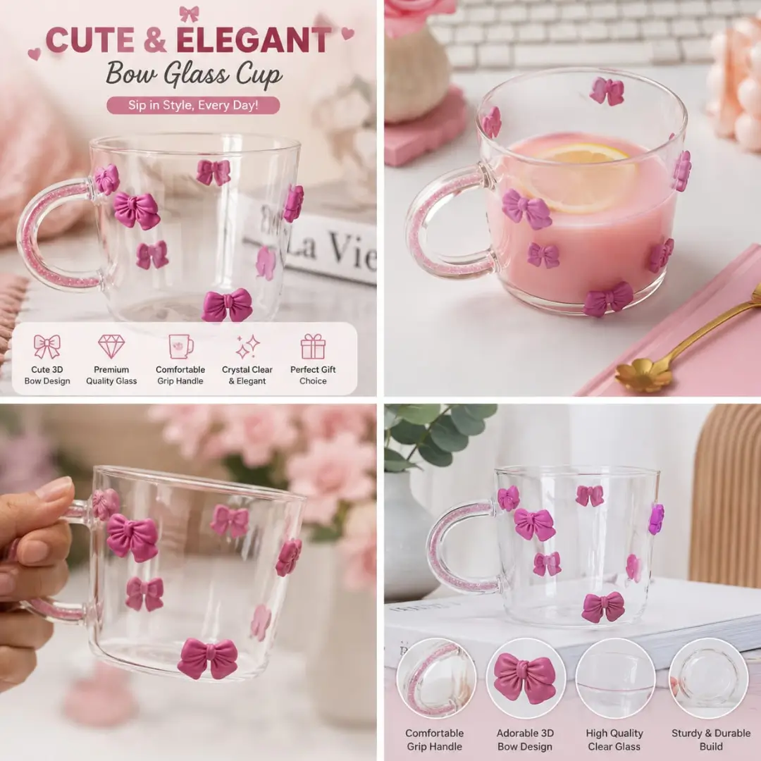 Bow Glass Cup - Image 3