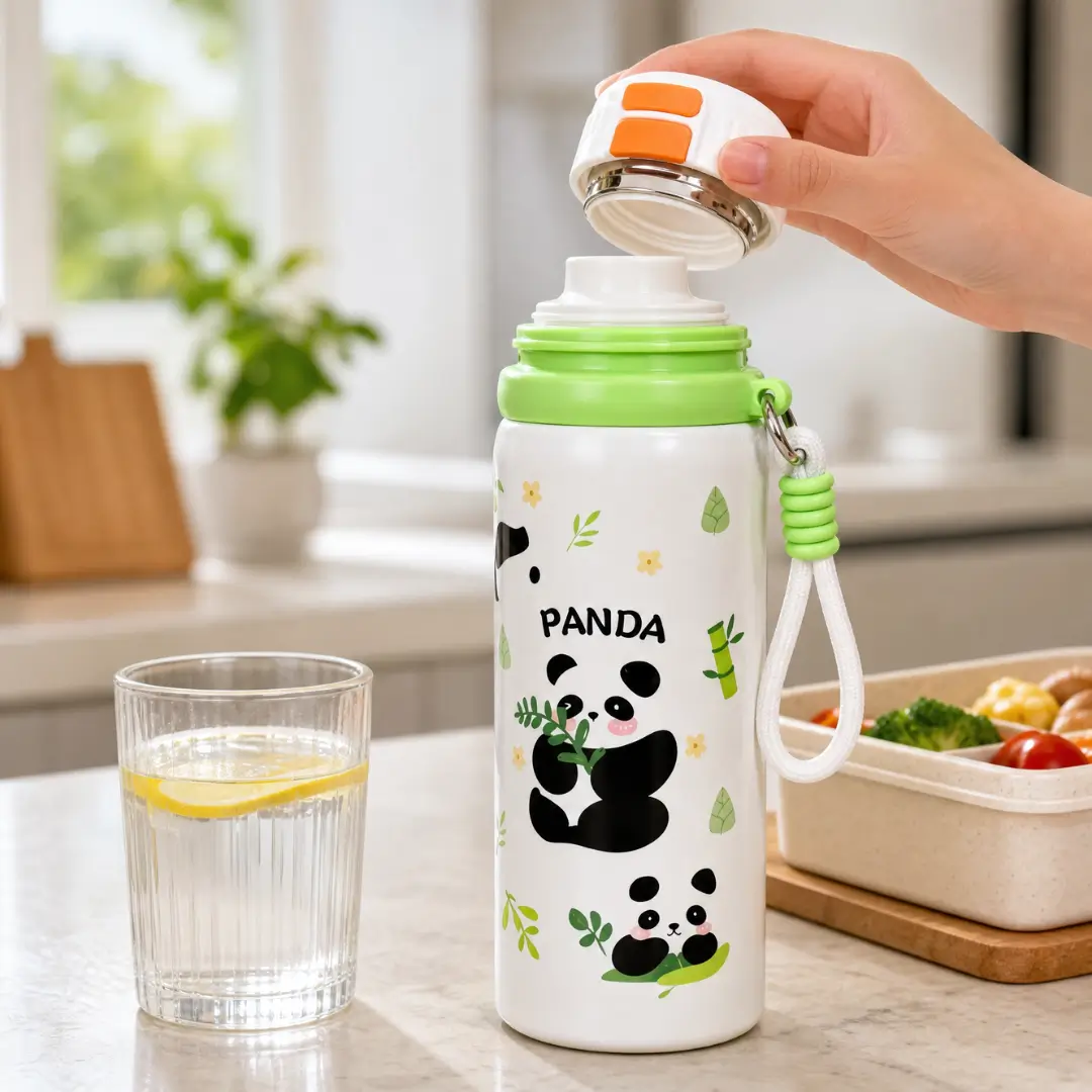 2-in-1 Cute Panda Vacuum-Insulated Bottle - Image 3