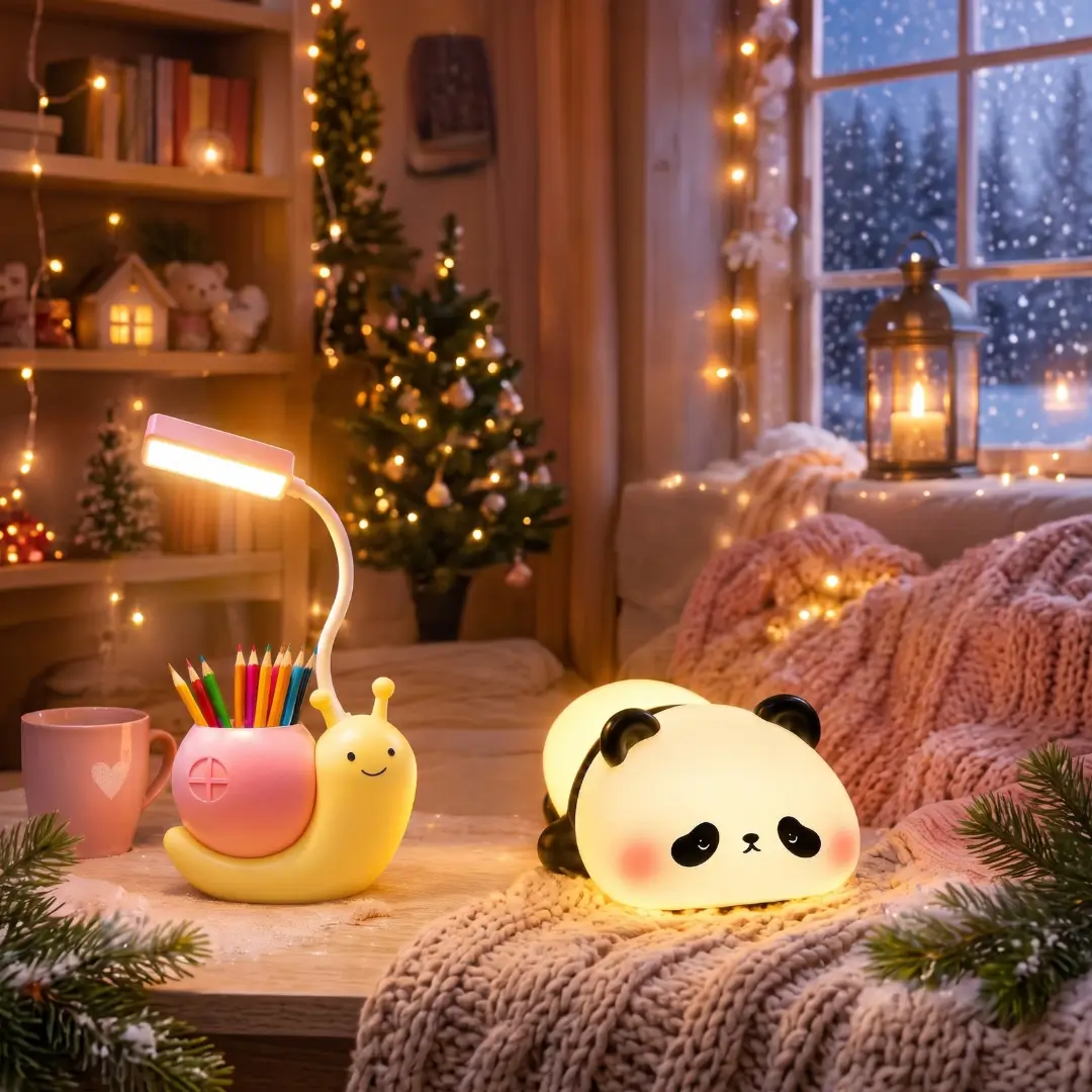 Cute Panda Silicone Lamp & Aesthetic Snail Desk Lamp – Combo Deal (Pack of 2) - Image 2