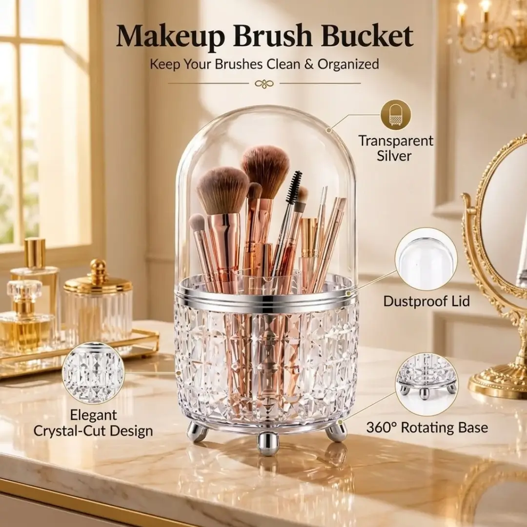 Transparent Dustproof Makeup Brush Holder - Image 2